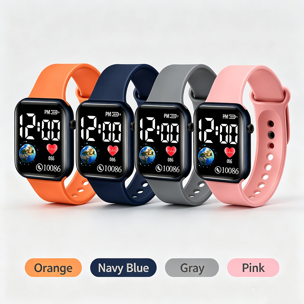 Smartwatch Watches For Girls - Square LED Digital Watches for Children