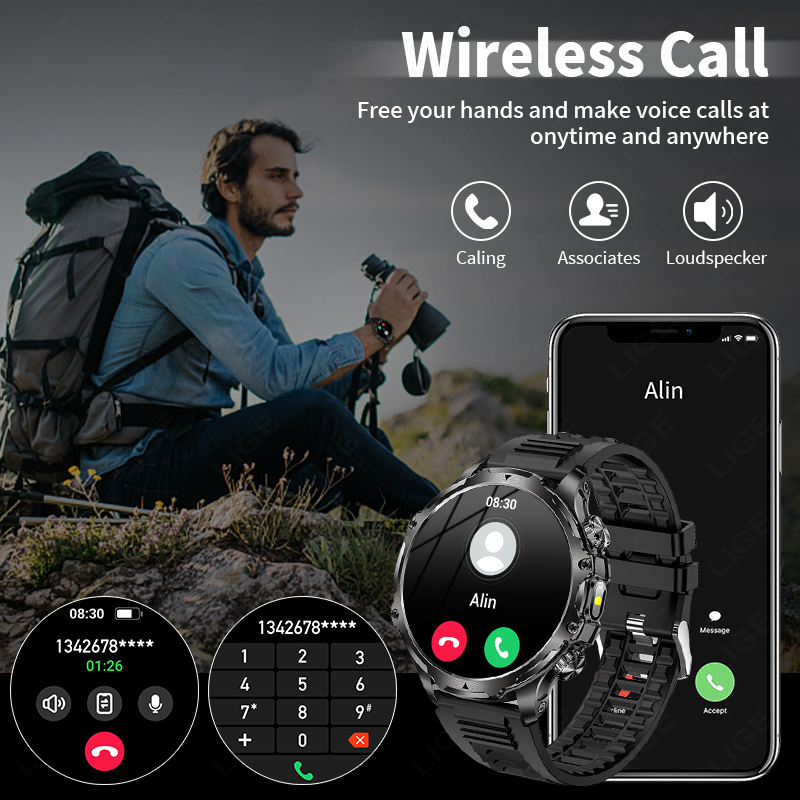 LIGE Smartwatch Military Men 1 - Timex Watches Smartwatch review and price