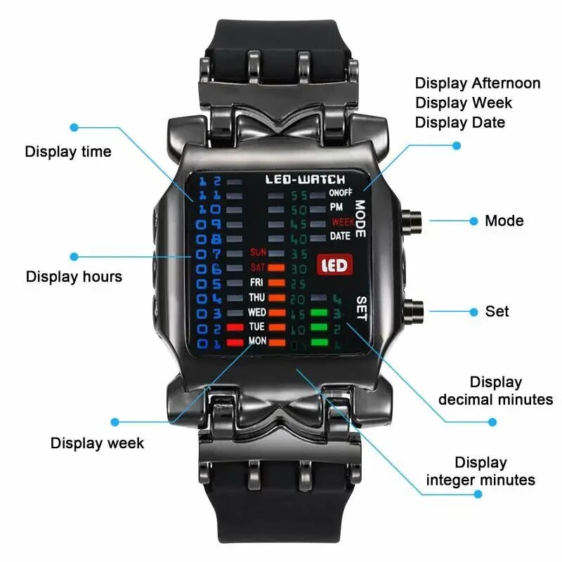 Binary Led Watch Creative Wate - Timex Watches Smartwatch review and price