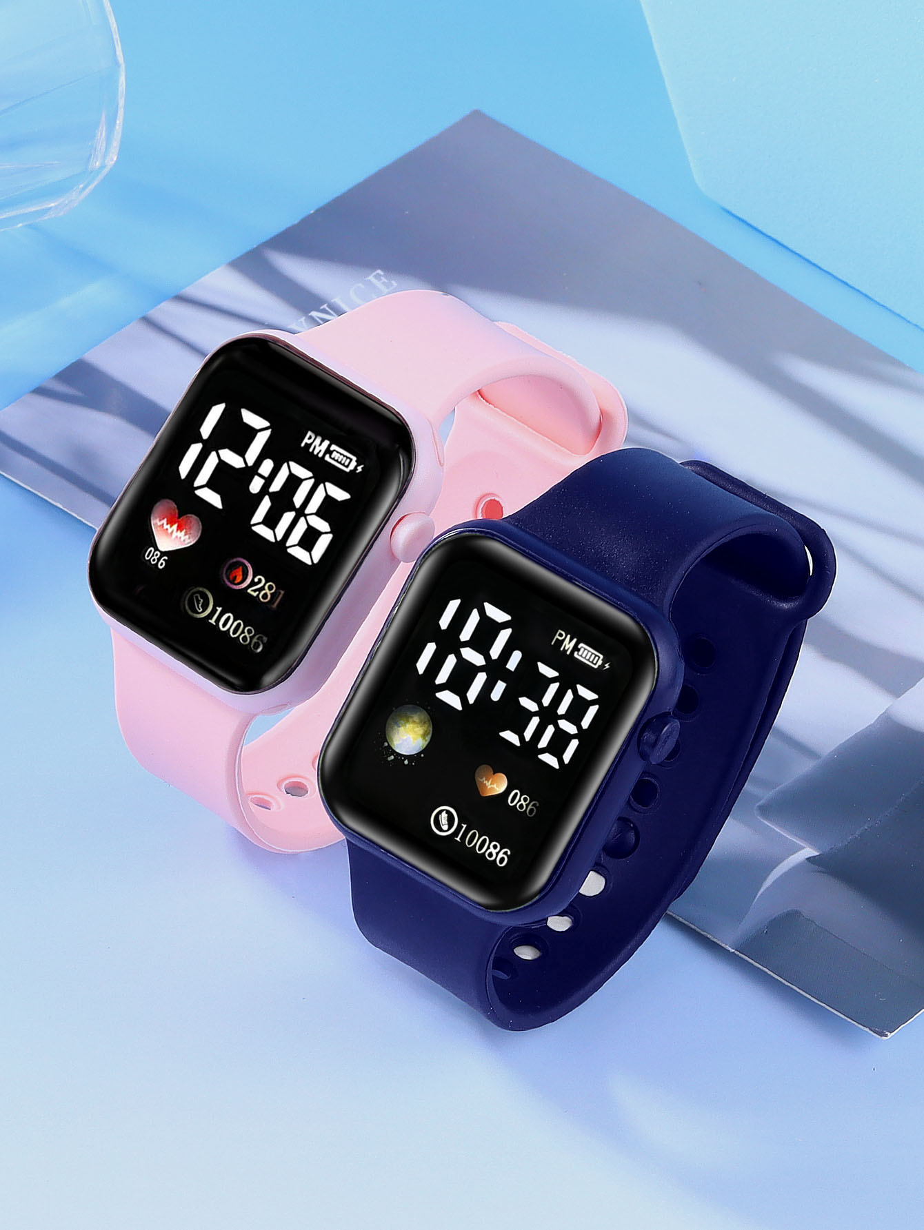 LED Silicone Square Electronic - Smartwatch Watches For Girls review and price