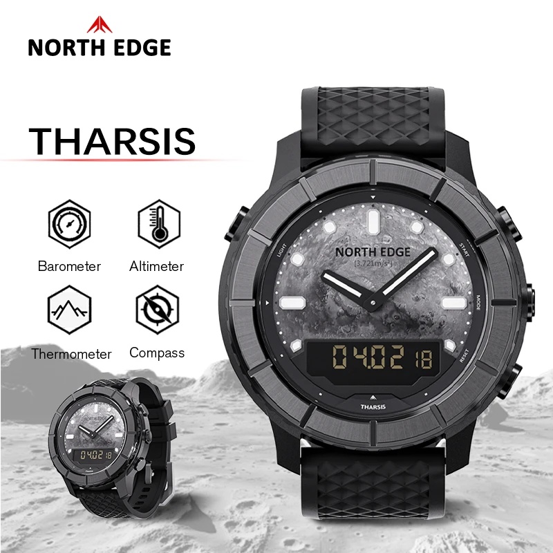 NORTH EDGE THARSIS Men Carbon  - Altimeter Compass Watch review and price